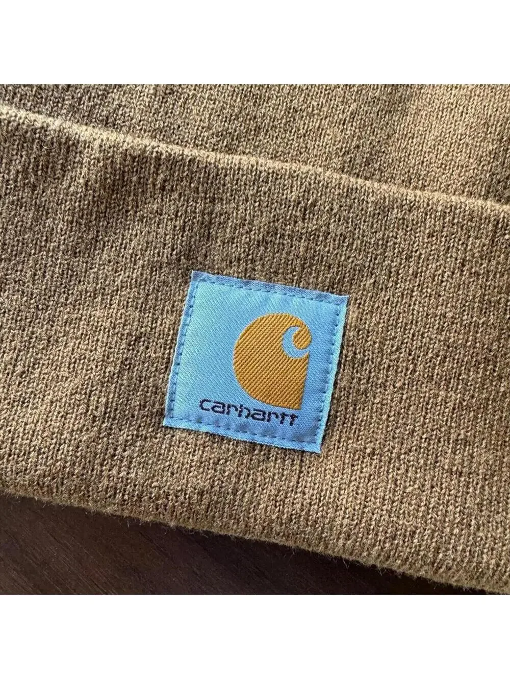 Carhartt Brown Knit Cuffed Beanie Hat One Size — Classic Workwear Rib Knit